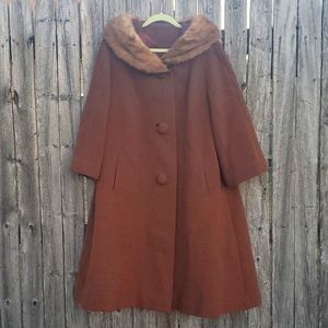 Vintage Long Women's Winter Coat lined with Mink